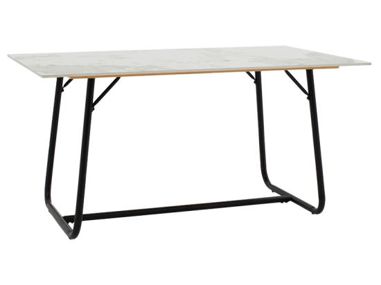 ΤΡΑΠΕΖΙ REVELLO PAKOWORLD SINTERED STONE ΛΕΥΚΟ ΜΑΡΜΑΡΟΥ-ΜΑΥΡΟ 150X90X75ΕΚ