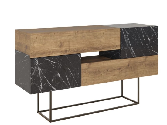 ΜΠΟΥΦΕΣ ROBERTA PAKOWORLD ΚΑΡΥΔΙ-ΜΑΥΡΟ ΜΑΡΜΑΡΟΥ 145X40X82ΕΚ