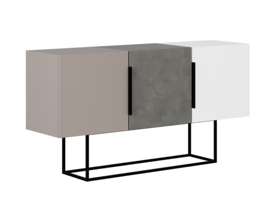 ΜΠΟΥΦΕΣ ESTELLA PAKOWORLD ΓΚΡΙ ANTIQUE-ΜΟΚΑ-ΛΕΥΚΟ 150X42X79.5ΕΚ