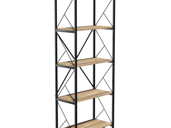 ΒΙΒΛΙΟΘΗΚΗ BAKER PAKOWORLD ΚΑΡΥΔΙ-ΜΑΥΡΟ 66X34X180ΕΚ