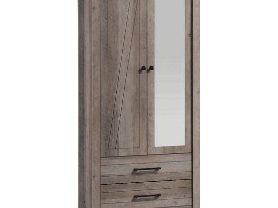 ΝΤΟΥΛΑΠΑ ΡΟΥΧΩΝ TARA PAKOWORLD ΔΙΦΥΛΛΗ ΚΑΘΡΕΠΤΗΣ RUSTIC OAK 84.5X52X193ΕΚ