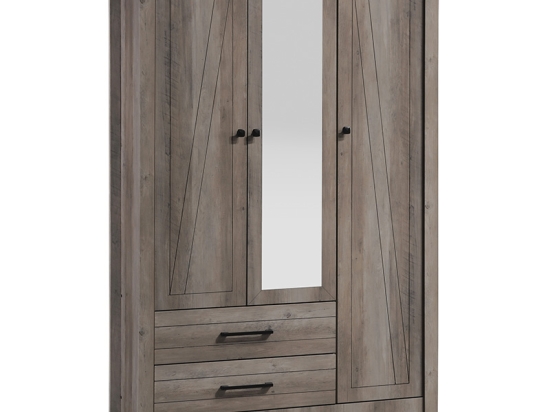 ΝΤΟΥΛΑΠΑ ΡΟΥΧΩΝ TARA PAKOWORLD ΤΡΙΦΥΛΛΗ ΚΑΘΡΕΠΤΗΣ RUSTIC OAK 121X52X193ΕΚ