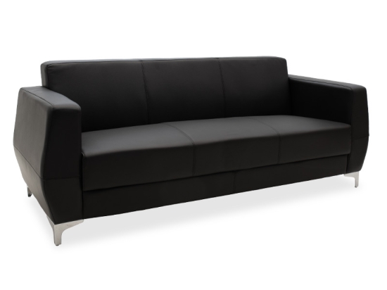ΚΑΝΑΠΕΣ 3ΘΕΣΙΟΣ DERMIS PAKOWORLD INOX-ΤΕΧΝΟΔΕΡΜΑ ΜΑΥΡΟ 188X75X75ΕΚ