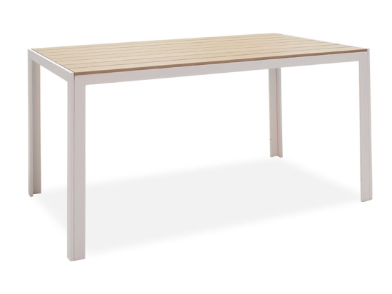 ΤΡΑΠΕΖΙ NARES PAKOWORLD ΑΛΟΥΜΙΝΙΟ ΛΕΥΚΟ-PLYWOOD ΦΥΣΙΚΟ 140X80X72.5ΕΚ