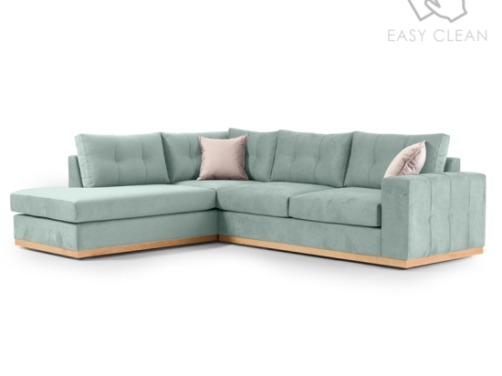 ΓΩΝΙΑΚΟΣ ΚΑΝΑΠΕΣ ΔΕΞΙΑ ΓΩΝΙΑ BOSTON PAKOWORLD ΥΦΑΣΜΑ CIEL-CREAM 280X225X90ΕΚ