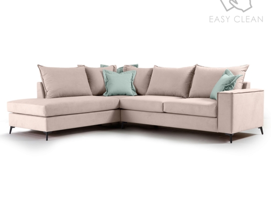 ΓΩΝΙΑΚΟΣ ΚΑΝΑΠΕΣ ΔΕΞΙΑ ΓΩΝΙΑ ROMANTIC PAKOWORLD ΥΦΑΣΜΑ ELEPHANT-CIEL 290X235X95ΕΚ