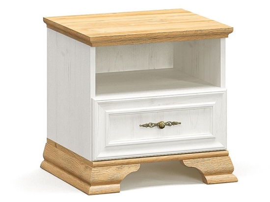 ΚΟΜΟΔΙΝΟ JADEN PAKOWORLD GOLDEN OAK-ΛΕΥΚΟ ANTIQUE 49X41X47ΕΚ