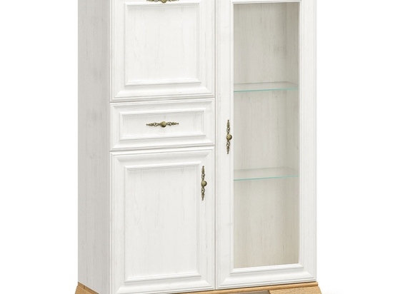 ΒΙΤΡΙΝΑ JADEN PAKOWORLD GOLDEN OAK-ΛΕΥΚΟ ANTIQUE 93,5X39X133ΕΚ