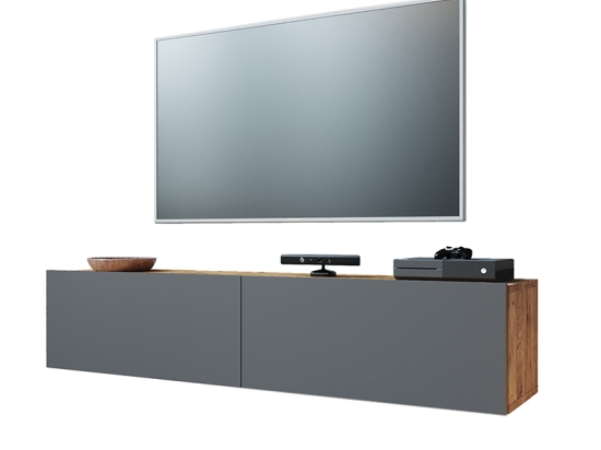ΕΠΙΠΛΟ ΤΗΛΕΟΡΑΣΗΣ ΕΠΙΤΟΙΧΙΟ DELLO PAKOWORLD ΑΝΘΡΑΚΙ-OAK 140X31,5X29,5ΕΚ