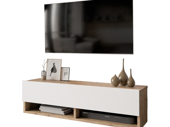ΕΠΙΠΛΟ ΤΗΛΕΟΡΑΣΗΣ ΕΠΙΤΟΙΧΙΟ ROSCOE PAKOWORLD ΛΕΥΚΟ-OAK 100X31.5X29.5ΕΚ