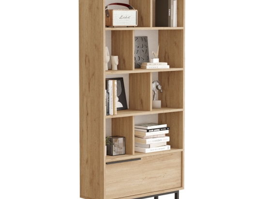 ΒΙΒΛΙΟΘΗΚΗ LIBRO PAKOWORLD ΜΕΛΑΜΙΝΗΣ ΦΥΣΙΚΟ-ΜΑΥΡΟ 84X29.5X175.5ΕΚ