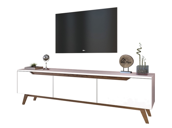 ΕΠΙΠΛΟ ΤΗΛΕΟΡΑΣΗΣ KASANDRA PAKOWORLD ΛΕΥΚΟ-ΚΑΡΥΔΙ 180X35X48,5ΕΚ