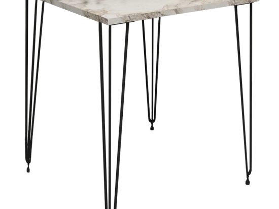 ΤΡΑΠΕΖΙ BRUCE PAKOWORLD ΛΕΥΚΟ ΜΑΡΜΑΡΟΥ-ΜΑΥΡΟ 60X60X74ΕΚ
