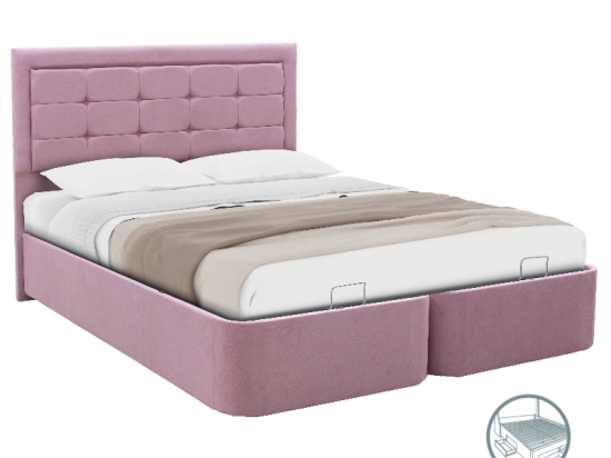 ΚΡΕΒΑΤΙ ΔΙΠΛΟ KENZIE PAKOWORLD ΥΦΑΣΜΑ ΡΟΖ 160X200ΕΚ