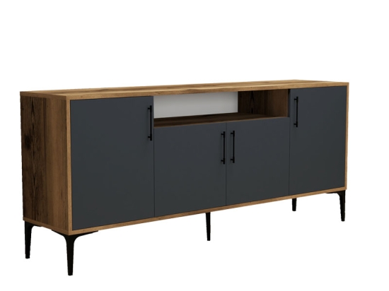 ΜΠΟΥΦΕΣ FUMOMEL PAKOWORLD ΜΕΛΑΜΙΝΗΣ SONOMA-ΑΝΘΡΑΚΙ-ΜΑΥΡΟ 180X40,5X78ΕΚ