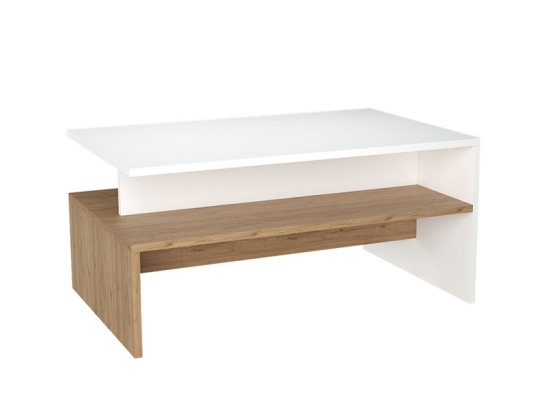 ΤΡΑΠΕΖΙ ΣΑΛΟΝΙΟΥ RIHARDO PAKOWORLD ΜΕΛΑΜΙΝΗΣ OAK-ΛΕΥΚΟ 90X56X42ΕΚ