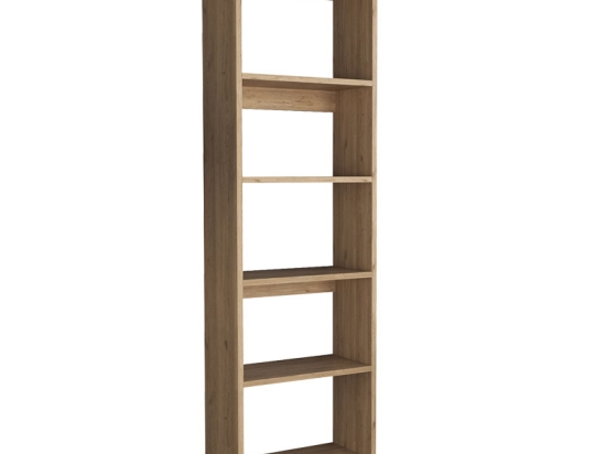 ΒΙΒΛΙΟΘΗΚΗ ROBELO PAKOWORLD ΜΕΛΑΜΙΝΗΣ OAK 48.6X22X160ΕΚ