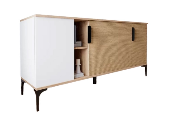 ΜΠΟΥΦΕΣ TAJESY PAKOWORLD ΜΕΛΑΜΙΝΗΣ ΛΕΥΚΟ-OAK 180X40X78ΕΚ