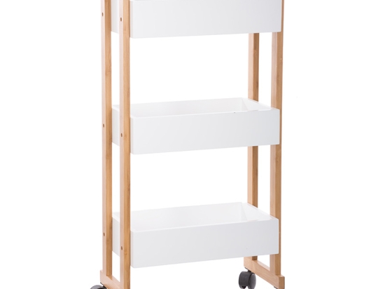 ΤΡΟΛΕΙ-ΡΑΦΙΕΡΑ 3ΟΡΟΦΗ JASTIN PAKOWORLD BAMBOO ΦΥΣΙΚΟ 38X20X80ΕΚ