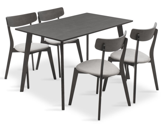 TΡΑΠΕΖΑΡΙΑ BENSON - TOTO PAKOWORLD ΣΕΤ 5ΤΜΧ RUSTIC GREY - ΥΦΑΣΜΑ ΓΚΡΙ 120X75X75ΕΚ