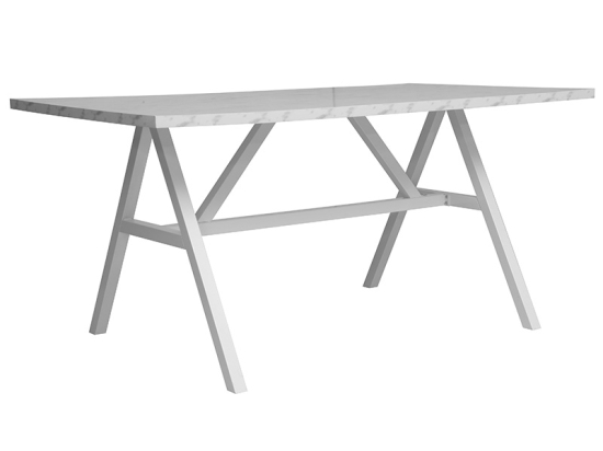 ΤΡΑΠΕΖΙ ALARICK PAKOWORLD ΛΕΥΚΟ ΜΑΡΜΑΡΟΥ-ΠΟΔΙ ΛΕΥΚΟ 160X90X76ΕΚ