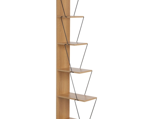 ΒΙΒΛΙΟΘΗΚΗ MINI TARS PAKOWORLD  SONOMA-ΜΑΥΡΟ 50X22X150ΕΚ