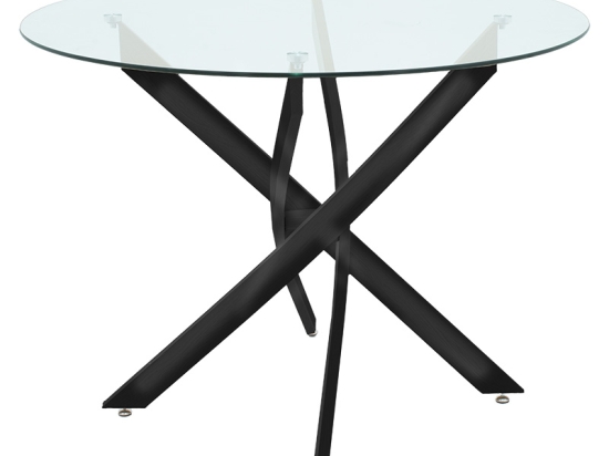 ΤΡΑΠΕΖΙ GRETA PAKOWORLD ΓΥΑΛΙ 8MM TEMPERED-ΜΑΥΡΟ Φ100X75ΕΚ