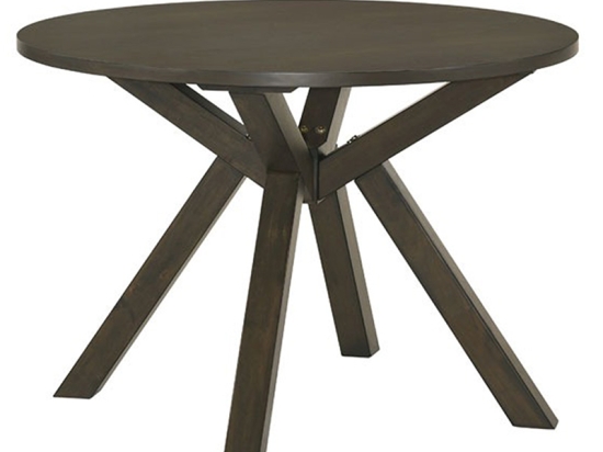 Τραπέζι Biron pakoworld φυσικό ξύλo rubberwood-ΜDF καφέ-ανθρακί Φ120x75εκ