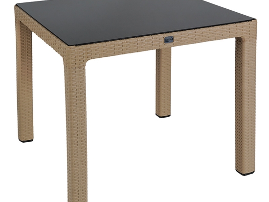 ΤΡΑΠΕΖΙ EXPLORE PAKOWORLD ΜΕ UV PROTECTION PP CAPPUCINO 90X90X73.5ΕΚ