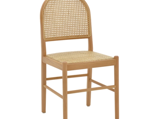 ΚΑΡΕΚΛΑ ALESSIA PAKOWORLD ΞΥΛΟ ΟΞΙΑΣ-RATTAN ΦΥΣΙΚΟ 43X40X89ΕΚ