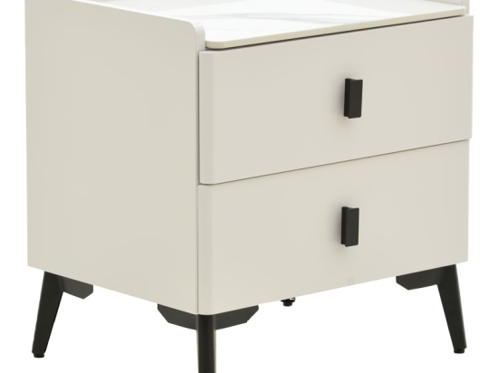 ΚΟΜΟΔΙΝΟ ALESSIO PAKOWORLD MDF ΛΕΥΚΟ-ΜΑΥΡΟ ΜΕΤΑΛΛΟ 46X37X47ΕΚ