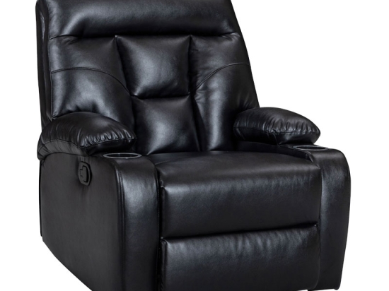 ΠΟΛΥΘΡΟΝΑ RELAX ΜΕ ΠΟΤΗΡΟΘΗΚΗ TERPSI PAKOWORLD ΜΑΥΡΟ PU 80X94X100ΕΚ