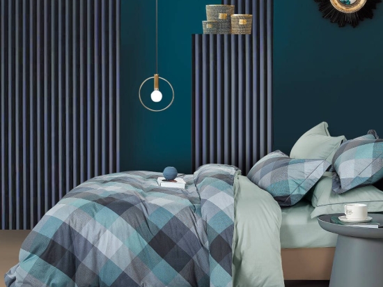 Borea Παπλωματοθήκη Εμπριμέ Σετ Cole Υπέρδιπλη 220 x 240 cm + (2) 50 x 70 cm Βεραμάν