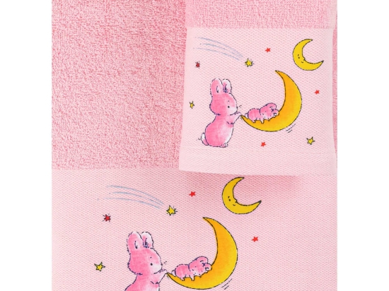 Borea Πετσέτες Σετ 2ΤΜΧ Bunny Ροζ 70 x 120 / 30 x 50 cm Ροζ