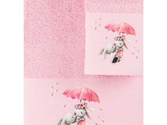 Borea Πετσέτες Σετ 2ΤΜΧ Umbrella 70 x 120 / 30 x 50 cm Ροζ
