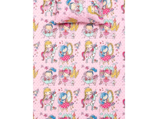 Borea Σεντόνι Σετ 2ΤΜΧ Λαίδη Μονό 160 x 240 cm + 50 x 70 cm Ροζ