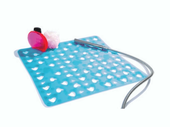 Πατάκι Αντιολισθητικό Hearts 00053.009 Turquoise 54Χ54 54x54cm PVC