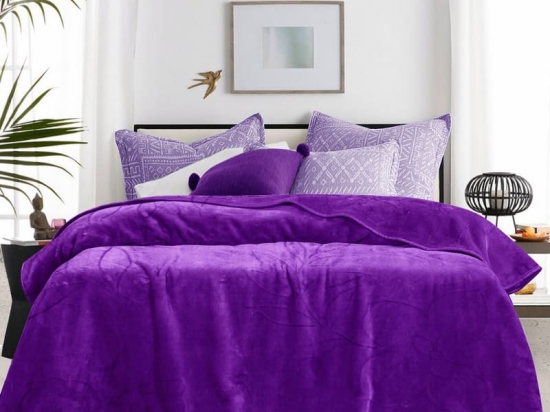 Bonsai Home Κουβέρτα Βελουτέ Super Soft Μονή 160x220 - Neffy Μωβ