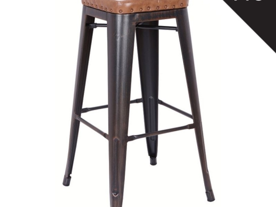 RELIX ΣΚΑΜΠΟ BAR-PRO, ΣΤΟΙΒΑΖΟΜΕΝΟ, ΜΕΤΑΛΛΟ ΒΑΦΗ ANTIQUE BLACK, PU CAMEL