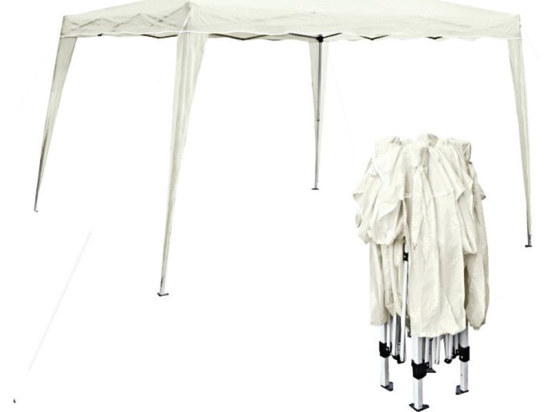 GAZEBO ΠΤΥΣΣΟΜΕΝΟ ΜΕΤΑΛΛΟ ΒΑΦΗ ΑΣΠΡΟ, ΥΦΑΣΜΑ ΑΣΠΡΟ