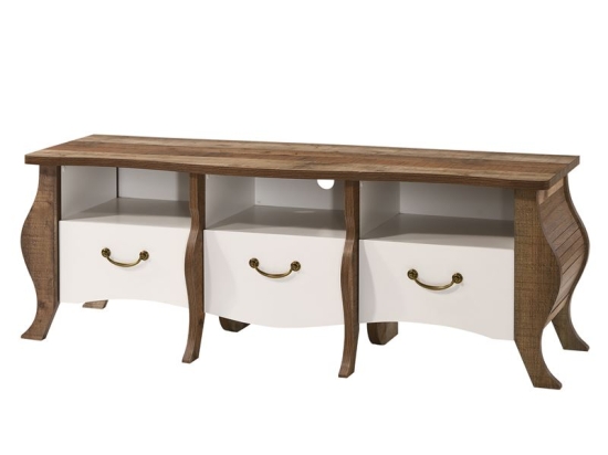SCARLET ΕΠΙΠΛΟ TV ΑΠΟΧΡΩΣΗ ANTIQUE OAK - ΑΣΠΡΟ