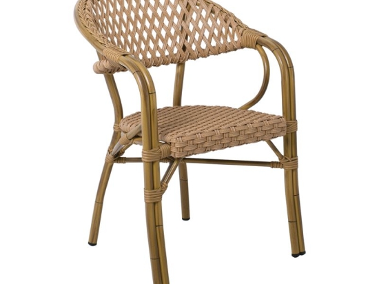 VEGERA RATTAN ΠΟΛΥΘΡΟΝΑ DINING ΑΛΟΥΜΙΝΙΟ ΦΥΣΙΚΟ, WICKER ΦΥΣΙΚΟ, ΣΤΟΙΒΑΖΟΜΕΝΗ