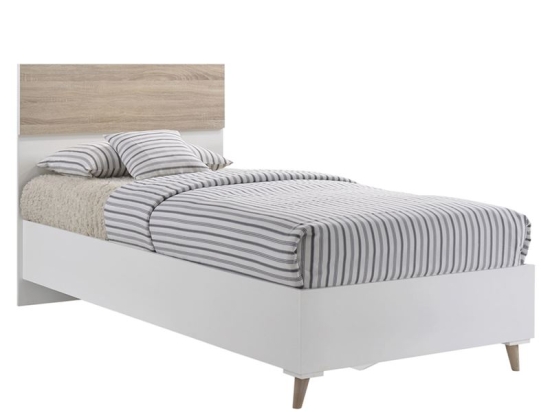 ALIDA ΚΡΕΒΑΤΙ ΜΟΝΟ ΓΙΑ ΣΤΡΩΜΑ 90X200CM, ΑΠΟΧΡΩΣΗ SONOMA - ΑΣΠΡΟ