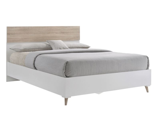 ALIDA ΚΡΕΒΑΤΙ ΔΙΠΛΟ ΓΙΑ ΣΤΡΩΜΑ 150X200CM, ΑΠΟΧΡΩΣΗ SONOMA - ΑΣΠΡΟ