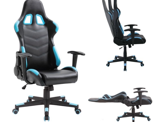 BF9150 GAMING ΠΟΛΥΘΡΟΝΑ ΓΡΑΦΕΙΟΥ, ΑΝΑΚΛΙΣΗ ΠΛΑΤΗΣ ΕΩΣ 90°, PU ΜΑΥΡΟ - ΜΠΛΕ