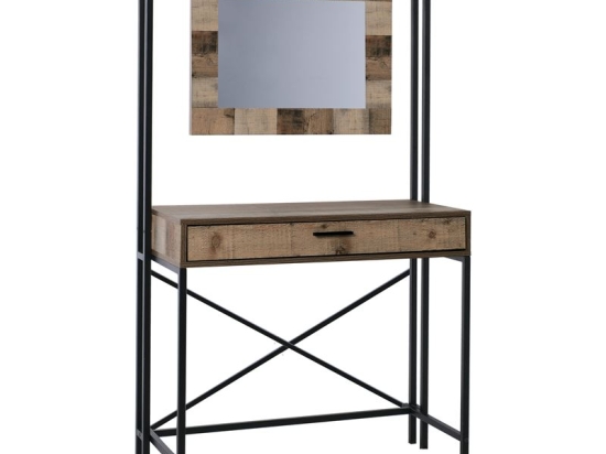 PALLET-W ΤΟΥΑΛΕΤΑ + ΚΑΘΡΕΠΤΗΣ ΜΕΤΑΛΛΟ ΒΑΦΗ ΜΑΥΡΟ - ANTIQUE OAK