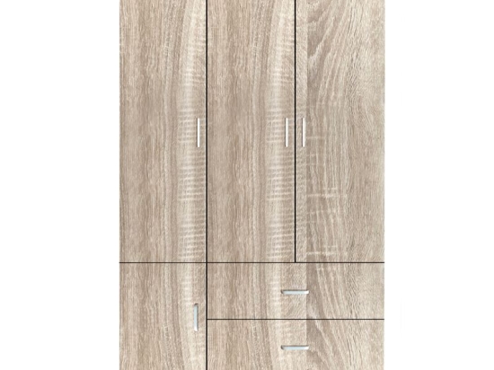 CLOSET ΝΤΟΥΛΑΠΑ ΤΕΤΡΑΦΥΛΛΗ, 5 ΡΑΦΙΑ, 2 ΣΥΡΤΑΡΙΑ, ΘΕΣΕΙΣ ΓΙΑ ΚΡΕΜΑΣΤΡΕΣ, ΑΠΟΧΡΩΣΗ SONOMA