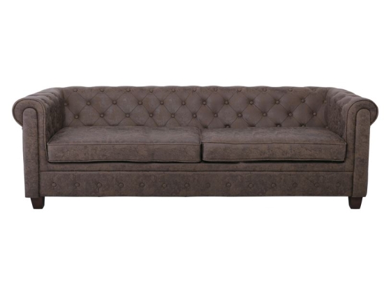 CHESTERFIELD NEWPORT KΑΝΑΠΕΣ 3ΘΕΣΙΟΣ ΣΑΛΟΝΙΟΥ - ΚΑΘΙΣΤΙΚΟΥ, ΥΦΑΣΜΑ ANTIQUE LOOK ΚΑΦΕ