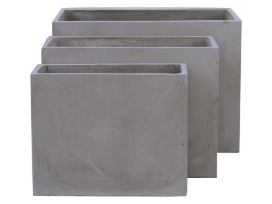 FLOWER POT-2  SET 3 ΤΕΜΑΧΙΩΝ CEMENT GREY