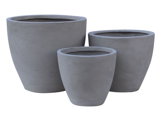 FLOWER POT-3  SET 3 ΤΕΜΑΧΙΩΝ CEMENT GREY